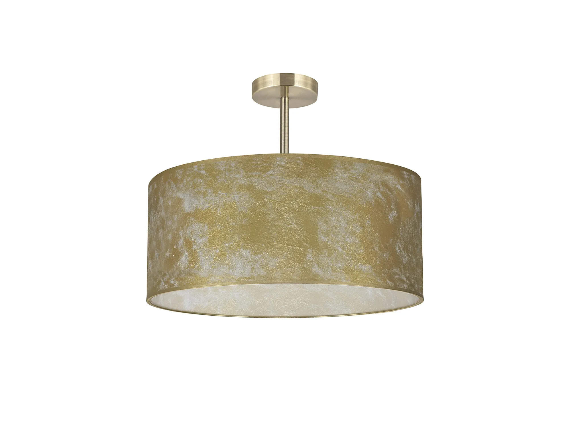 Baymont 50cm Semi Flush 3 Light Antique Brass, Gold Leaf DK0831  Deco Baymont AB GL
